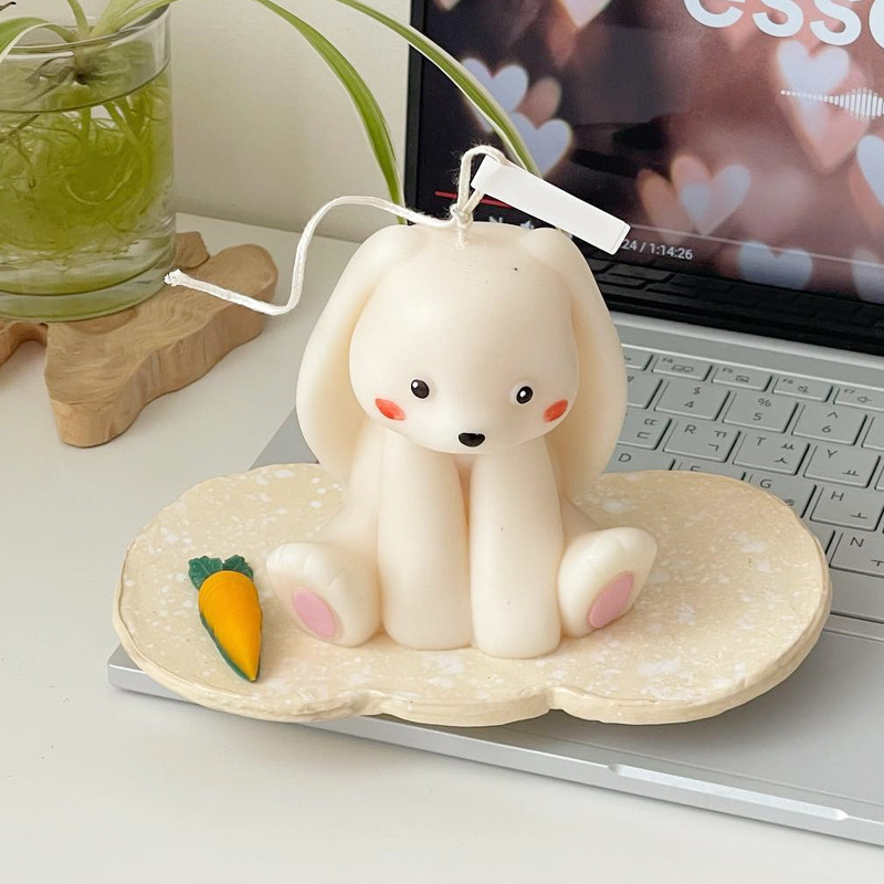 Candle Supplies Tins - Sitting Rabbit Silicone Candle Mold 3D