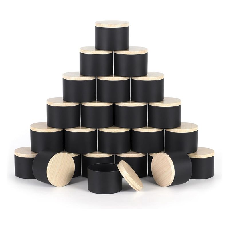 Black Tin Candle - 24 Pack 4 Oz Black Candle