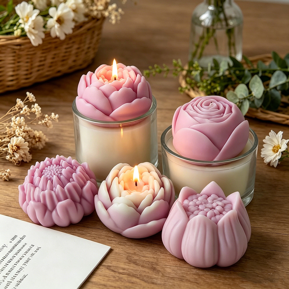 3D Flower Silicone Mold Peony  - Candle Supplies Tins 评论和价格
