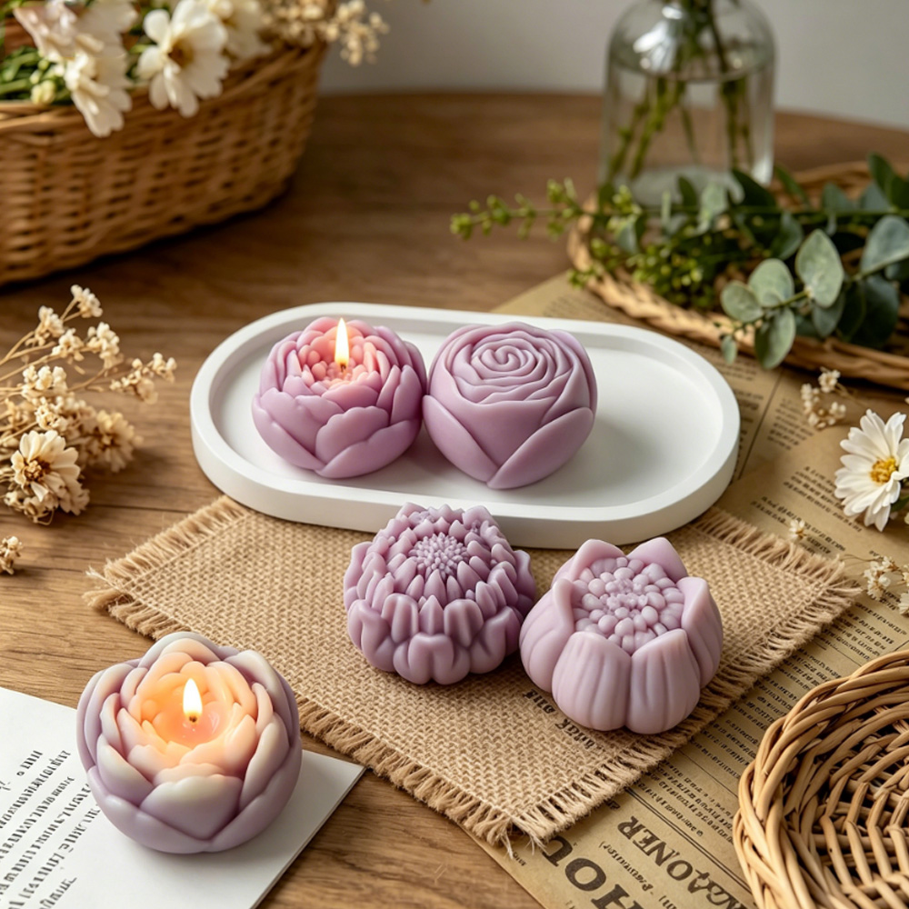 3D Flower Silicone Mold Peony  - Candle Supplies Tins 评论和价格