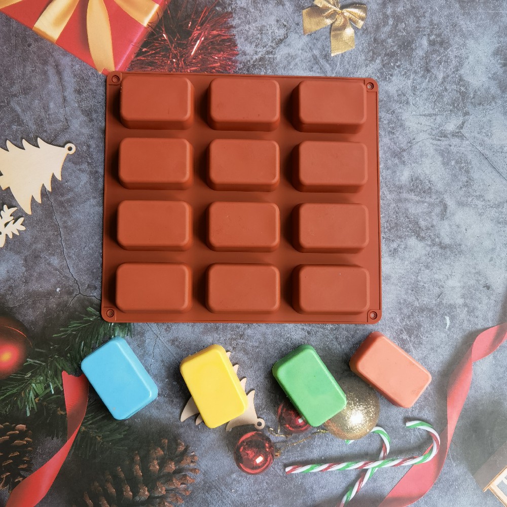 12 Cavity Square Silicone Soap - Candle Supplies Tins 评论和价格