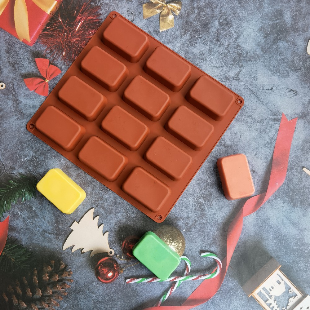 12 Cavity Square Silicone Soap - Candle Supplies Tins 评论和价格