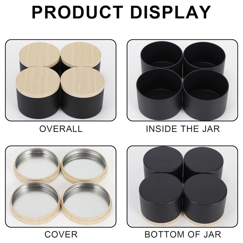 24 Pack 4 Oz Black Candle Tins - Black Tin Candle 评论和价格