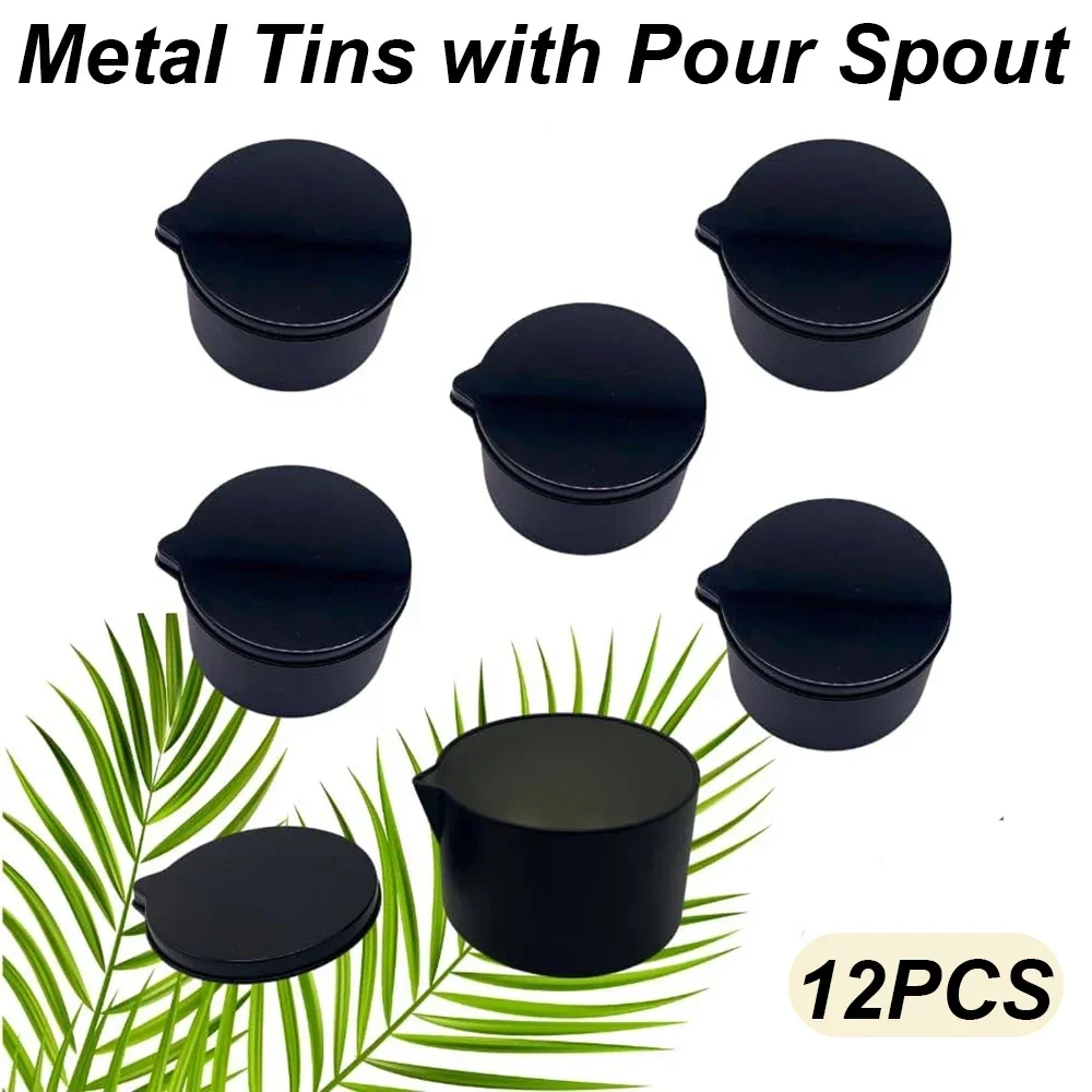 12PCS Silver Black Metal Tins  - Black Tin Candle 评论和价格
